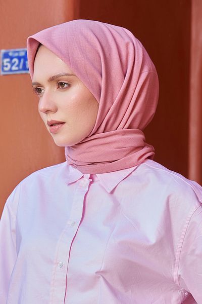 Madame Polo Βαμβακερό κασκόλ Stonewashed - Πούδρα
