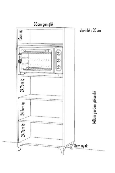 yamandekorasyon pisa kapaklı mikrodalga dolabı