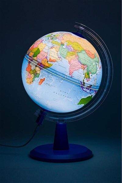 Gürbüz 26 cm Political Globe Modern Illuminated