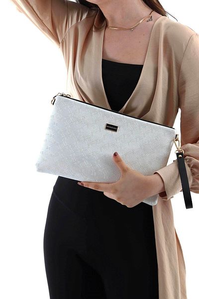 Silver Polo Седеф - черен дамски клъч портфолио Nv1034