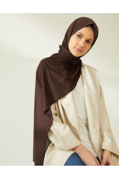 Quqqascarf Жіночий коричневий шарф з трикотажу