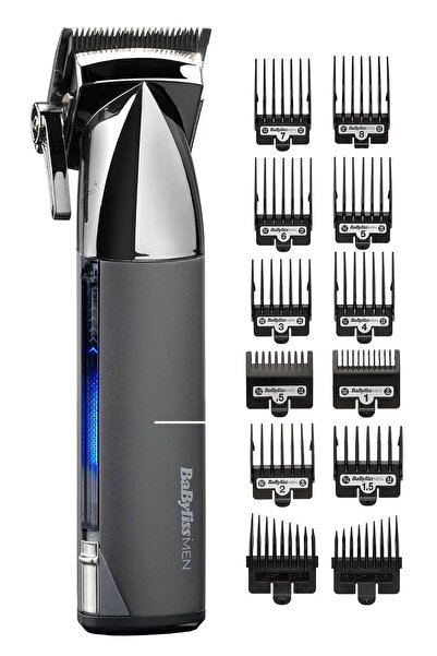 BABYLİSS Saç Kesme Makinesi Super X, 10 Metal Tarak Başlık, Japon Çelik Bıçaklar, Kablosuz, E996E