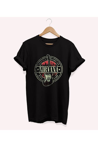 remonz Μπλουζάκι Nirvana Printed Oversize Crew Neck 100% Cotton Plus Size T-shirt
