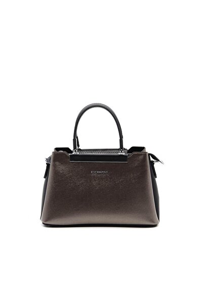 Silver Polo Платина - Черна дамска чанта Nv913