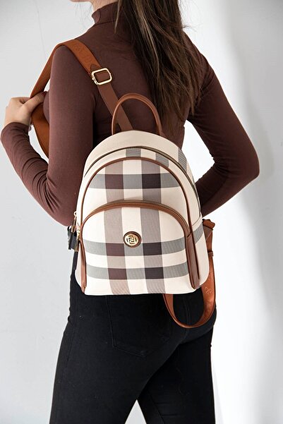 Silver Polo كريم - حقيبة ظهر نسائية تان Nv1062