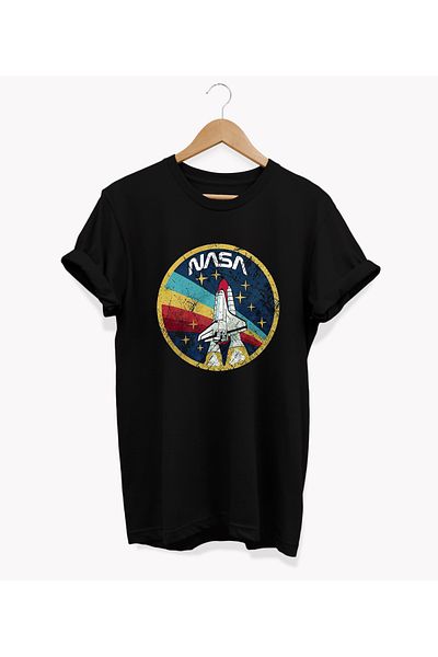 remonz Μπλουζάκι με στάμπα NASA Oversize Crew Neck 100% Cotton Plus Size T-shirt