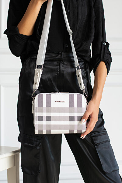 Just Polo Women's Shoulder Bag - Plaid Kumash, 16-20 Cm Size