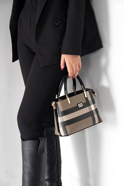 Silver Polo Black Sp987 Women's Handbag - Silver & Polo Brown