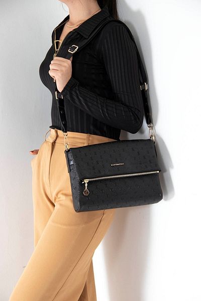 Silver Polo Silver Polo Black - Black NV963 Geantă crossbody pentru femei