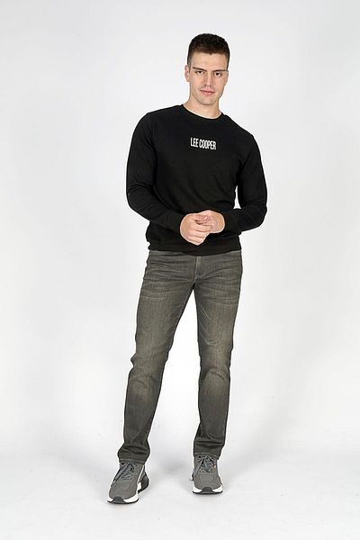 Lee Cooper Ανδρικό μαύρο φούτερ Paul - O Neck