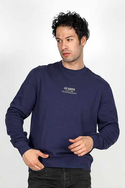 Lee Cooper Мъжки суитшърт Frose с О-образно деколте - тъмносин