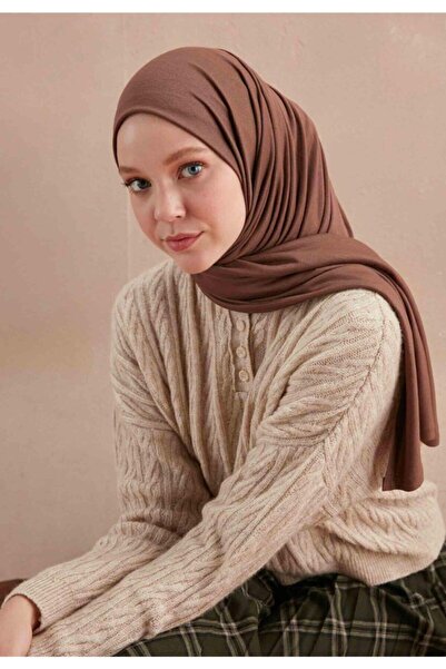 Larissa Scarf Σοκολάτα με χτενισμένο βαμβακερό σάλι