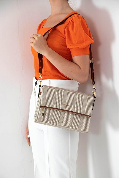 Silver Polo Taba Nv963 - حقيبة كروس نسائية باللون البيج