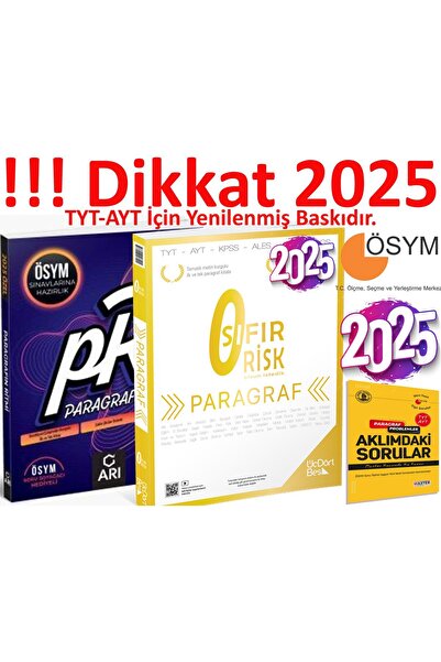 Üç Dört Beş Yayıncılık 345 Yayınları – TYT / AYT Paragraf 0 Sıfır Risk Rüştü ...