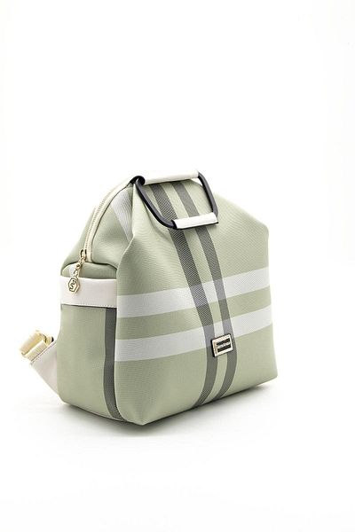 Silver Polo Γυναικείο Σακίδιο Πλάτης SP771 - Ασημί & Polo A.Πράσινο, Κόκκαλο