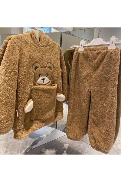 BT TİCARET Winter Welsoft Luxury Baby Set with Plush Pocket and Hood