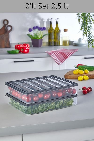 KRM HOME 2 Pieces 2500 ml Refrigerator and Microwave Storage Container - Fridge Organizer