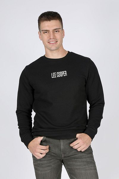 Lee Cooper Ανδρικό μαύρο φούτερ Paul - O Neck
