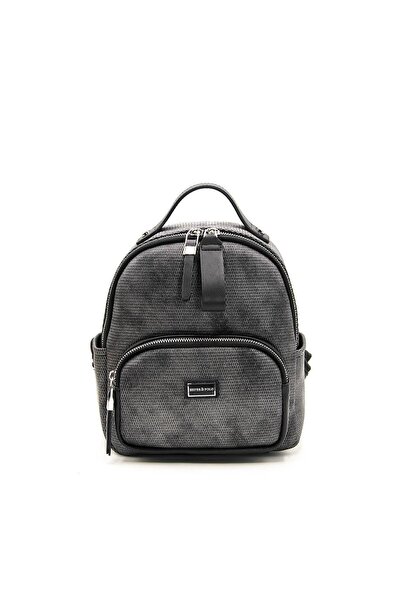 Silver Polo Nv1130 Model - Black Women's Backpack M.silver