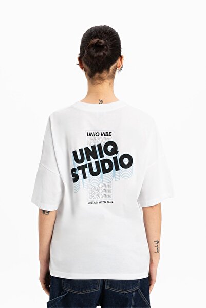 UNIQVIBE Γυναικείο βαμβακερό μπλουζάκι με στάμπα σε μεγάλο μέγεθος