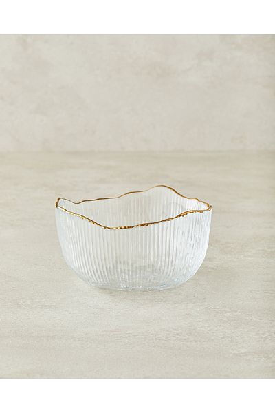 English Home Lune Gold 13 cm Glass Snack Bowl