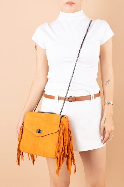 Getcho Dream Women's Genuine Suede Tassel Shoulder Bag and Crossbody Bag