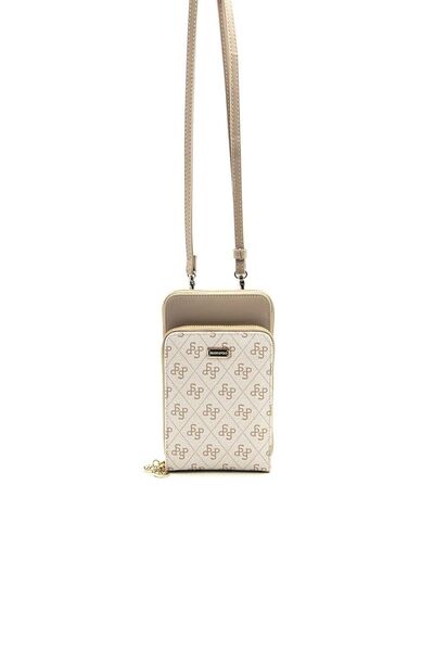 Silver Polo حقيبة هاتف نسائية بحزام من سلسلة SP1011 باللون البيج - ساند