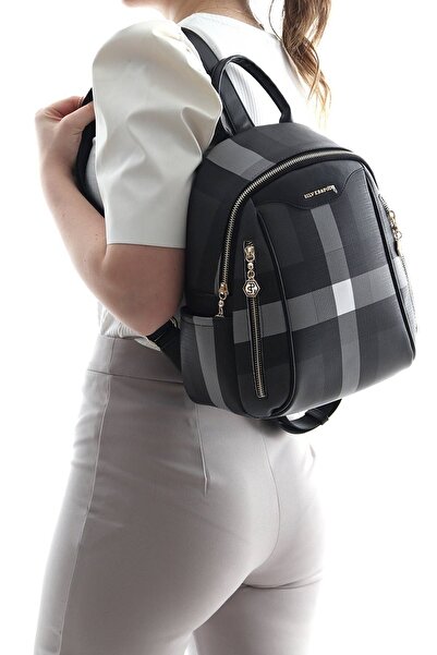 Silver Polo حقيبة ظهر نسائية سوداء Nv906 - تصميم مالك الأسلوب