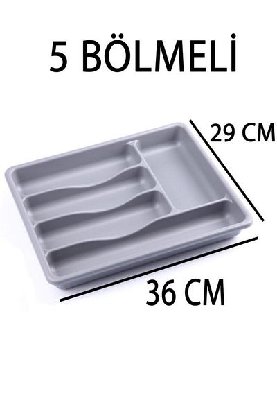 Tiesa Home Πλαστικό 5 θέσεων Γκρι Συρτάρι Κουτάλι Organizer Organizer 36CM×29CM