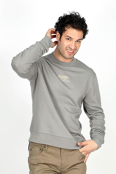 Lee Cooper Ανδρικό φούτερ σε γκρι O λαιμό Frose