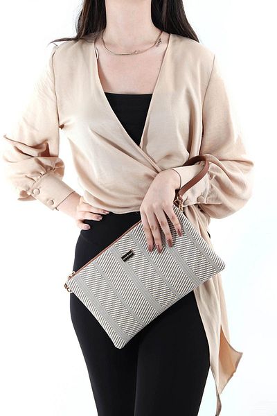 Silver Polo Taba Nv1034 Μπεζ γυναικείο συμπλέκτη Portfolio
