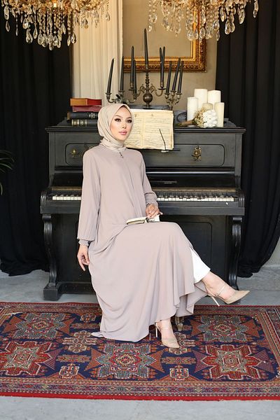 gülmedine Crepe Fabric Mevlana Flared Pocket Ferace Abaya
