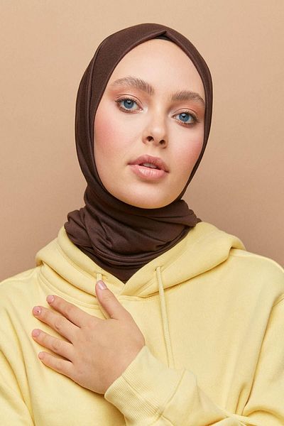 Larissa Scarf Combed Cotton Shawl Brown