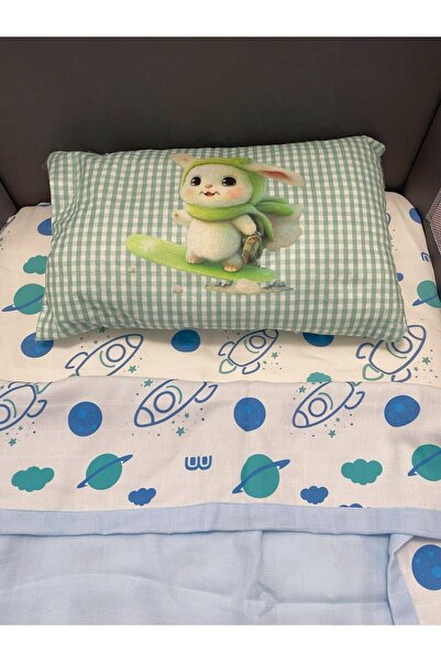 m montefair Bebek Yastığı 29x45 cm, Baskılı, Kılıflı Yastık