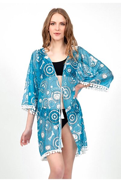 my cherie Premium Back Embroidered Pompom Detail Beach Dress Special Design