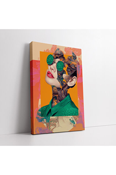 KOSS Dijital Surrealistička pop art slika žene na platnu
