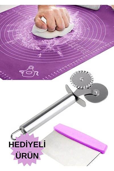 Pink Cat Kitchen SPATULA HEDİYELİ- Set Silikon Hamur Açma Matı & Pizza Hamur ...