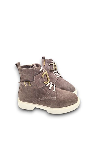 LOPY Brown Genuine Leather Women's Casual Boots - Lace-up and Zipper, Buckle ...