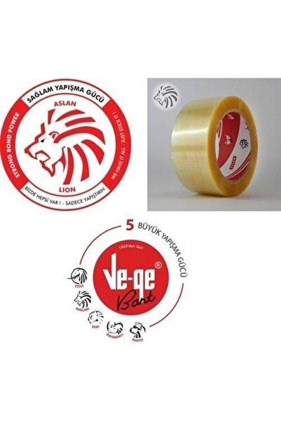Genel Markalar Vege Koli Bandı 45x100 Şeffaf (ASLAN) 48 Adet