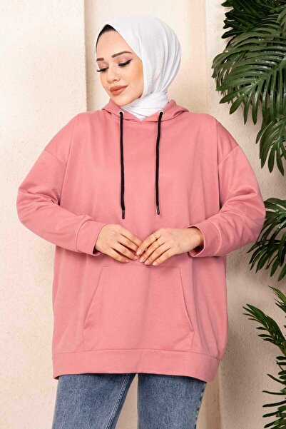 EBRUTESETTÜR Kanguru Cepli Tesettür Sweatshirt
