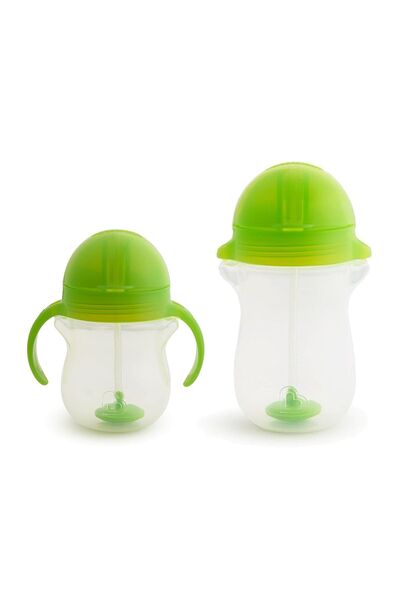 Munchkin Green 6Ay+ 207 ml and Green 12Ay+ 296 ml Click Locking Spout Drinking Cup with Straw