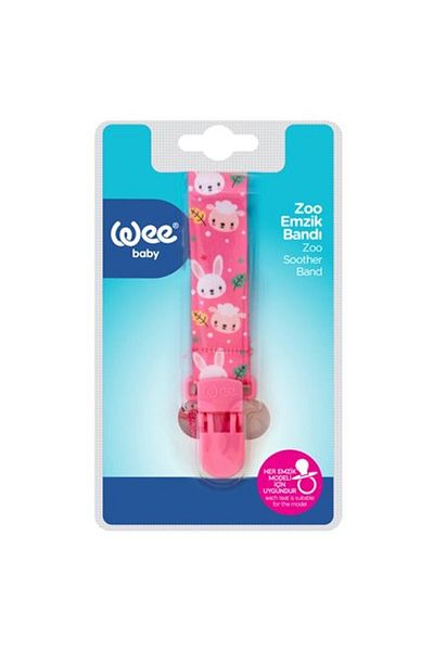 Wee (قطعة واحدة) حامل لهاية منقوش من Wee Zoo باللون الوردي