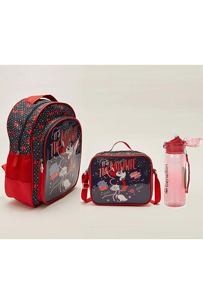 Minnie Mouse 3-piece School Set - Primary School Bag, Lunch Box and Water Bottle