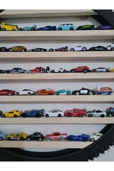 Magicway Oyuncak Tekerlek Araba Park Rafı Ahşap Dekoratif Otopark