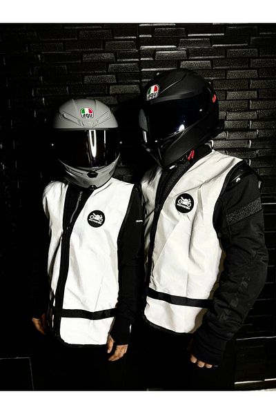 Motobros Motorcycle Reflective Vest - Biker Reflective Vest Full 3m Reflector (WATERPROOF)