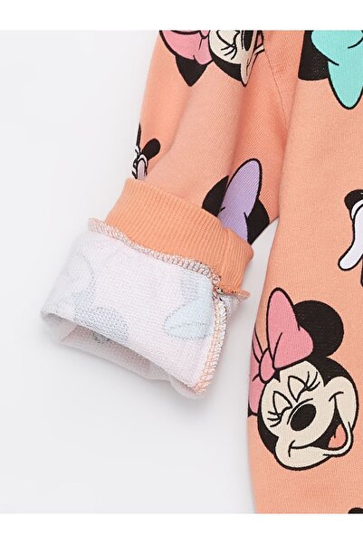 LC Waikiki Crew nyakú, hosszú ujjú Minnie Mouse nyomott baba lány pulóver és leggings szett 2 részes