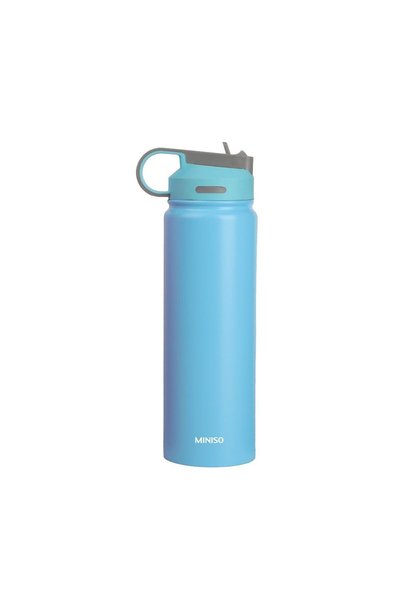 Miniso Klasik Tasarım Pipetli Suluk Sızdırmaz Kapaklı Çelik Su Kabı (900ML) -...