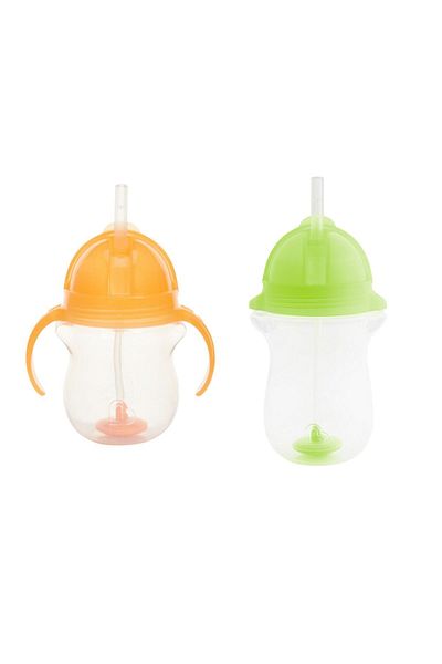 Munchkin Orange and Green 6 Months+207 ml and 12 Months+297 ml Training Cup - Click Lock Tip