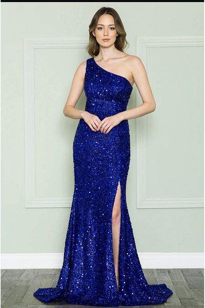 ADASTYLE One-Shoulder, Sequin Velvet Stylish Dress, Dress, Special Occasions