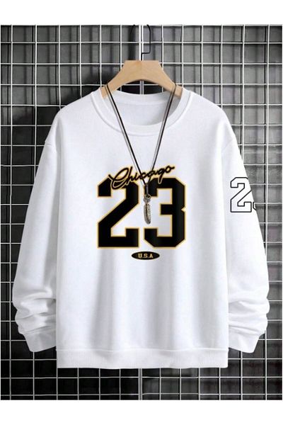 MOONBULL Ανδρικό φούτερ Oversize - Chicago 23 εμπρός και μανίκι με στάμπα